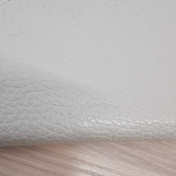 Pebbled Leather Long Wallet Womens Off White BARCOS Zip Around Envelope JAPAN - Picture 7 of 11